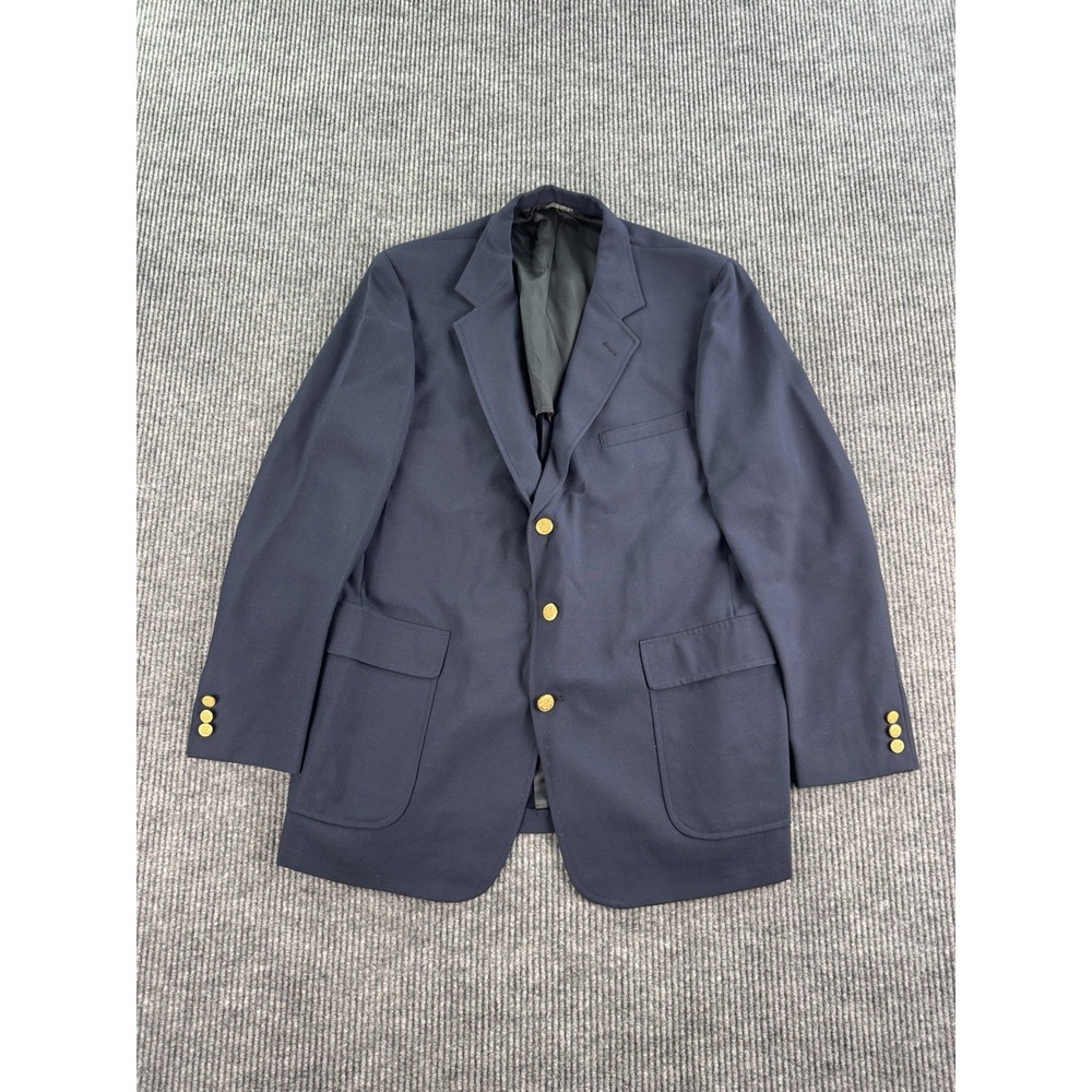 Vintage Princeton University Store Blazer 46 L Blue Wool Golden Button Hopsack